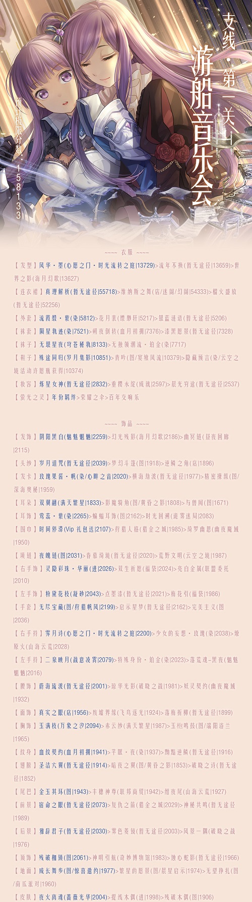 奇迹暖暖卷215-支1游船音乐会刷分攻略